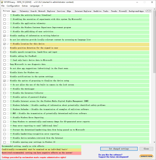 图片[1]-W10Privacy(系统隐私保护工具) v5.1.0.2 绿色版-优享软件