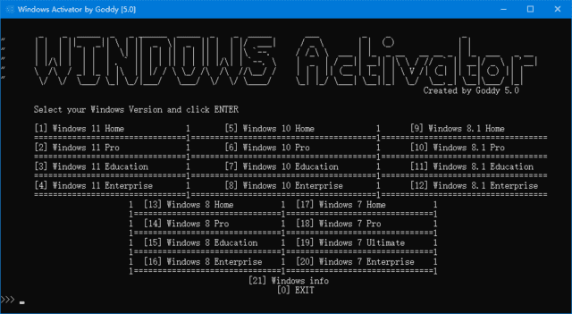 图片[1]-Windows Activator by Goddy(Win11/Win10激活工具) v5.2-优享软件